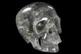 Carved, Grey Smoky Quartz Crystal Skull #116428-1